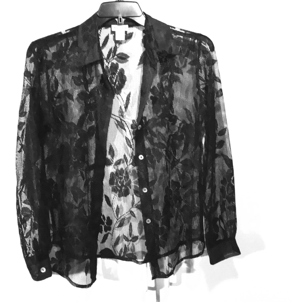 Beautiful black sheer dress top